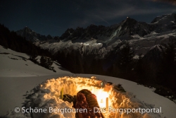 Valandre Bloody Mary Daunenschlafsack - Winterbiwak am Mont Blanc Massiv
