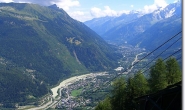  Blick von der Bergstation Bellevue ueber Les Houches und Chamonix
