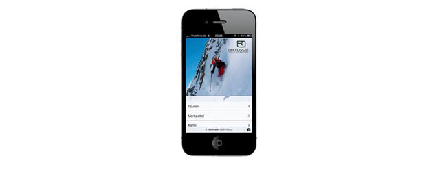 Ortovox Bergtouren App - Startscreen